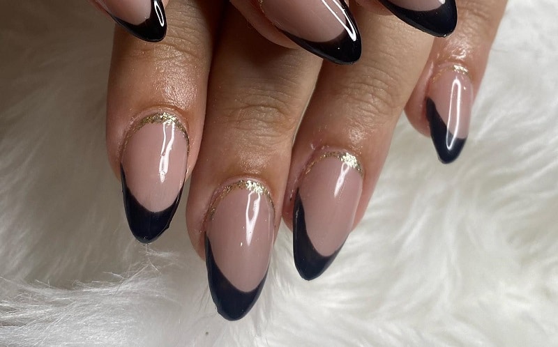 Black French Tips Manicure