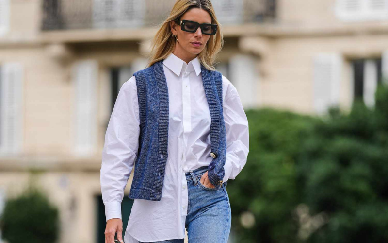 Rustic Charm Plaid Shirt Layered with a Vest